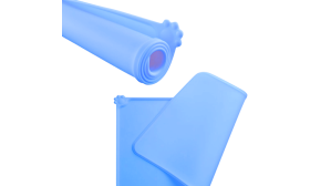 Covoraș albastru impermeabil din silicon, pliabil și durabil, lavabil la mașină pentru curățare rapidă.